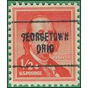 #1030 1/2c Liberty Issue Benjamin Franklin 1958 Used Precancel Georgetown OHIO