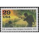 #2838g 29c World War II U.S. Troops Clear Saipan Bunkers 1994 Mint NH