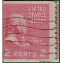 # 841 2c Presidential Series-John Adams Coil Single 1939 Used Miscut