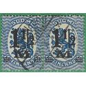 Finland # 126a/126 1921 Used Attached Pair HR
