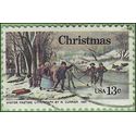 #1702 13c Winter Pastime by Nathaniel Currier 1976 Used