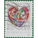 #5036 (49c Forever) Quilled Paper Heart 2016 Used