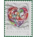 #5036 (49c Forever) Quilled Paper Heart 2016 Used