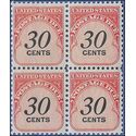 Scott J 98 30c US Postage Due Block/4 1959 Mint NH