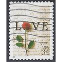 #3497 34c Rose & Love Letter Booklet Single 2001 Used