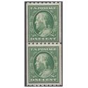 # 390 1c Benjamin Franklin Coil Pair 1910 Mint NH