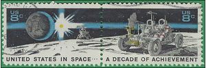 #1434-1435b 8c Space Achievement Attached Pair 1971 Used