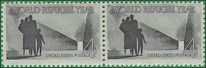 #1149 4c World Refugee Year 1960 Mint NH Attached Pair