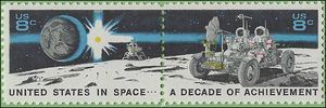 #1434-1435b 8c Space Achievement Attached Pair 1971 Mint NH