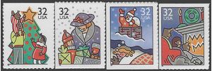 #3113-3116 32c Holiday Shopping Cpl Set/4 Singles 1996 Mint NH