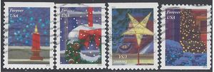 #5145-5148 Holiday Windows Complete Set of 4 Singles 2016 Used