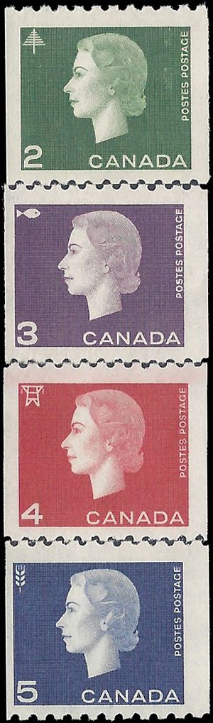 Canada # 406-409 1962/63 Mint NH Cpl Set of 4 Coils