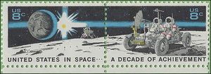 #1434-1435b 8c Space Achievement Attached Pair 1971 Mint NH