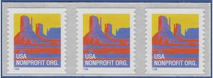 #2902b 5c Butte Nonprofit Coil Strip/3 1996 Mint NH