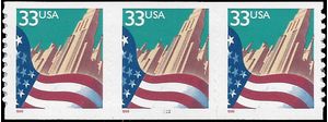 #3281c 33c Flag and City PNC/3 #2222 Ty II 1999 Mint NH