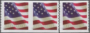 #5159 (49c Forever) US Flag Coil Single and Pair Set of 3 (APU) 2017 Mint NH