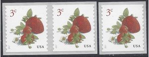 #5201 3c Strawberries Coil Single and Pair 2017 Mint NH