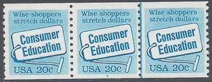 #2005 20c Consumer Education PNC/3 P#4 1982 Mint NH