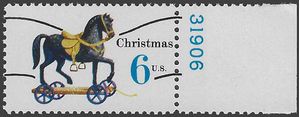 #1416a 6c Christmas Toys Horse on Wheels Precancel 1970 Mint NH