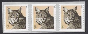 #4672a 1c Bobcat Coil Strip of 3 2015 Mint NH