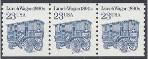 #2464 23c Lunch Wagon 1890s PNC Strip of 3 #2 1991 Mint NH