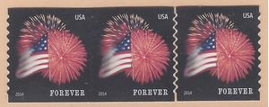 #4854 (49c Forever) Star Spangled Banner Coil Single and Pair 2014 Mint NH