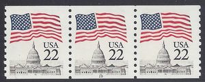 #2115a 22c Flag over Capitol PNC/3 P#19 1985 Mint NH