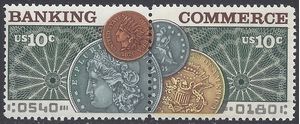 #1577-1578 10c Banking and Commerce Pair 1975 Mint NH