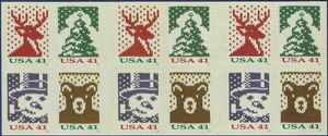 #4211-4214 41c Holiday Knits Cpl Booklet Pane/20 2007 Mint NH