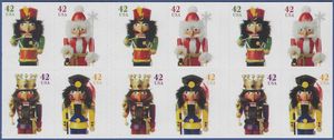 #4360-4363 42c Holiday Nutcrackers Booklet Pane/20 2008 Mint NH