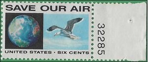 #1413 6c Anti-Pollution Save Our Air P# 1970 Used