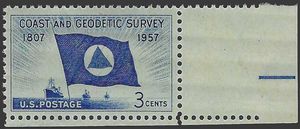 #1088 3c 150th Anniversary Coast and Geodetic Survey 1957 Mint NH