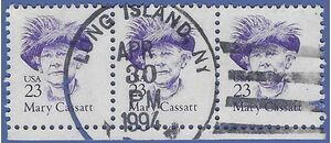 #2181b 23c Great Americans Mary Cassatt Strip/3 1988 Used CDS