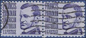 #1281 3c Prominent Americans Francis Parkman 1967 Used Attached Pair
