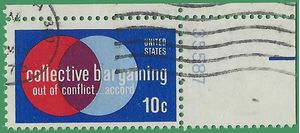 #1558 10c 50th Anniversary Collective Bargaining P# 1975 Used