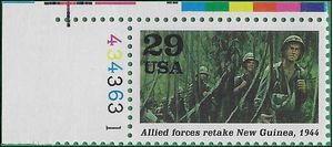 #2838a 29c World War II Allied Forces Retake New Guinea P# 1994 Mint NH