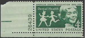 #1135 4c Dental Health 1959 P# Mint NH