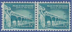 #1031a 1.25c Liberty Issue Palace of the Governors 1960 Mint NH Attached Pair