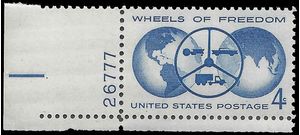 #1162 4c Wheels of Freedom P# 1960 Mint NH