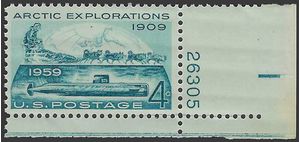 #1128 4c Arctic Explorations P# 1959 Mint NH