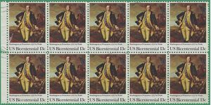 #1704 13c Washington at Princeton 1977 Used Block of 10
