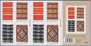 #3926-3929b 37c New Mexico Rio Grande Blankets Booklet/20 2005 Mint NH