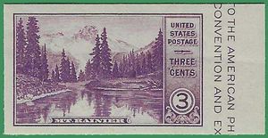 # 750a 3c Mt Rainier Souvenir Sheet Single 1934 Mint NH