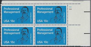 #1920 18c 100th Anniversary Professional Management Education  PB/4 1981 Mint NH