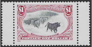 #3210 $1.00 Western Cattle in Storm 1998 Mint NH