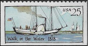 #2409 25c Steamboats - Walk in the Water Booklet Single 1989 Mint NH