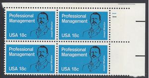 #1920 18c 100th Anniversary Professional Management Education  PB/4 1981 Mint NH