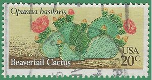 #1944 20c Desert Plants Beavertail Cactus 1981 Used