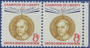 #1137 8c Champion of Liberty Ernst Reuter 1959 Mint NH Attached Pair