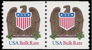 #2604 10c Bulk Rate Eagle and Shield Coil Pair LGG 1993 Mint NH